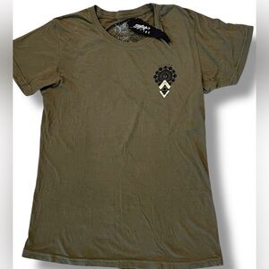 Sullen Angel Geometry Chaos Men's T-Shirt Skull Roses Wings Tattoo Art Fitted XL